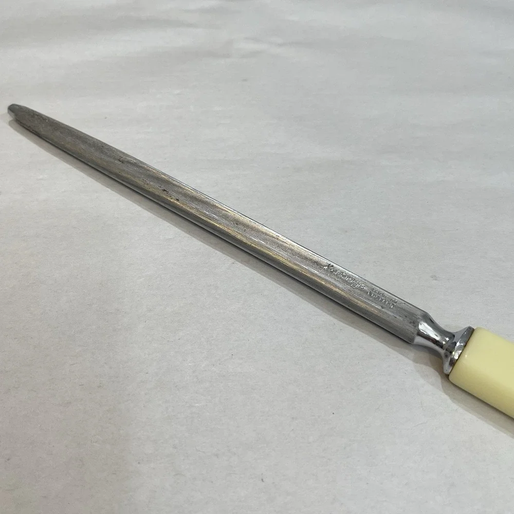 Mid Century Prestige Knife Sharpening Steel Rod Forged England Kitchen Cutlery